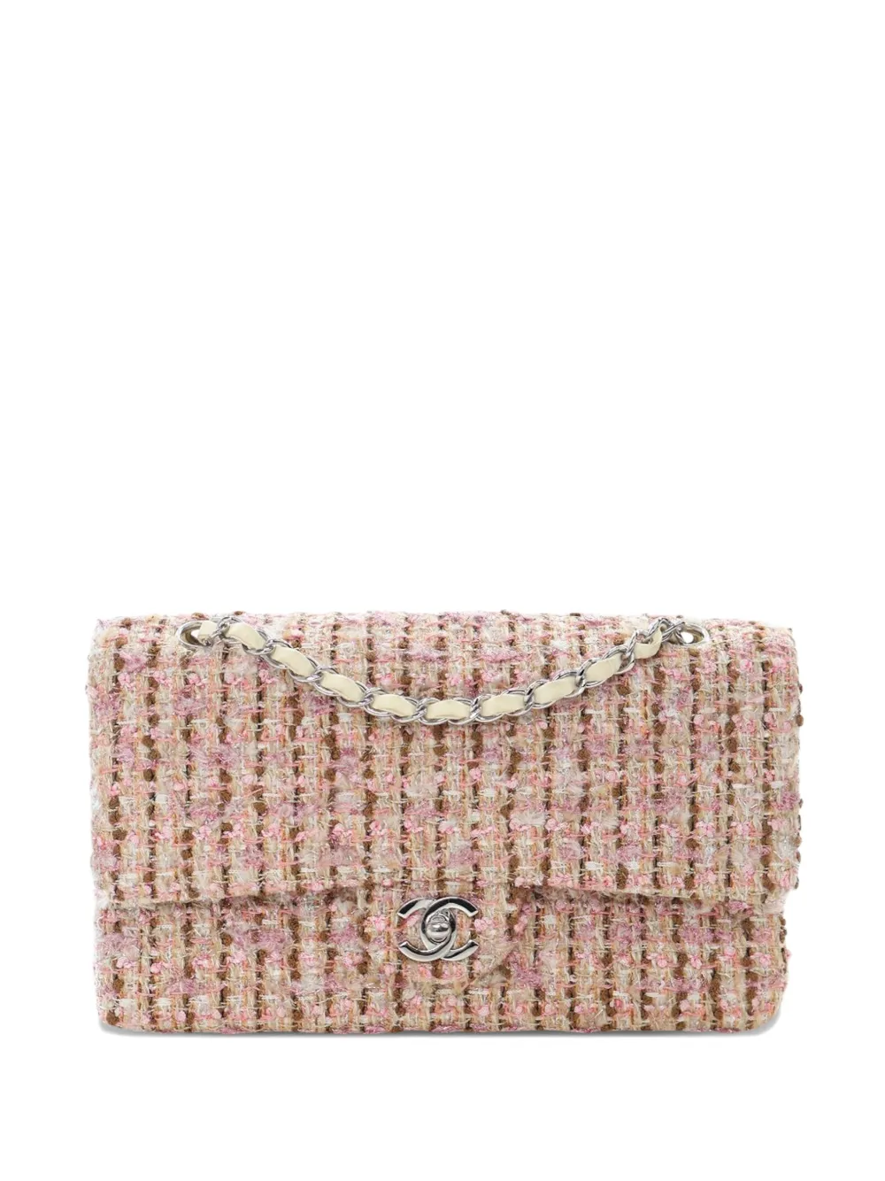 CHANEL Pre-Owned 2005-2006 Medium Classic Tweed Double Flap shoulder bag - Rosa