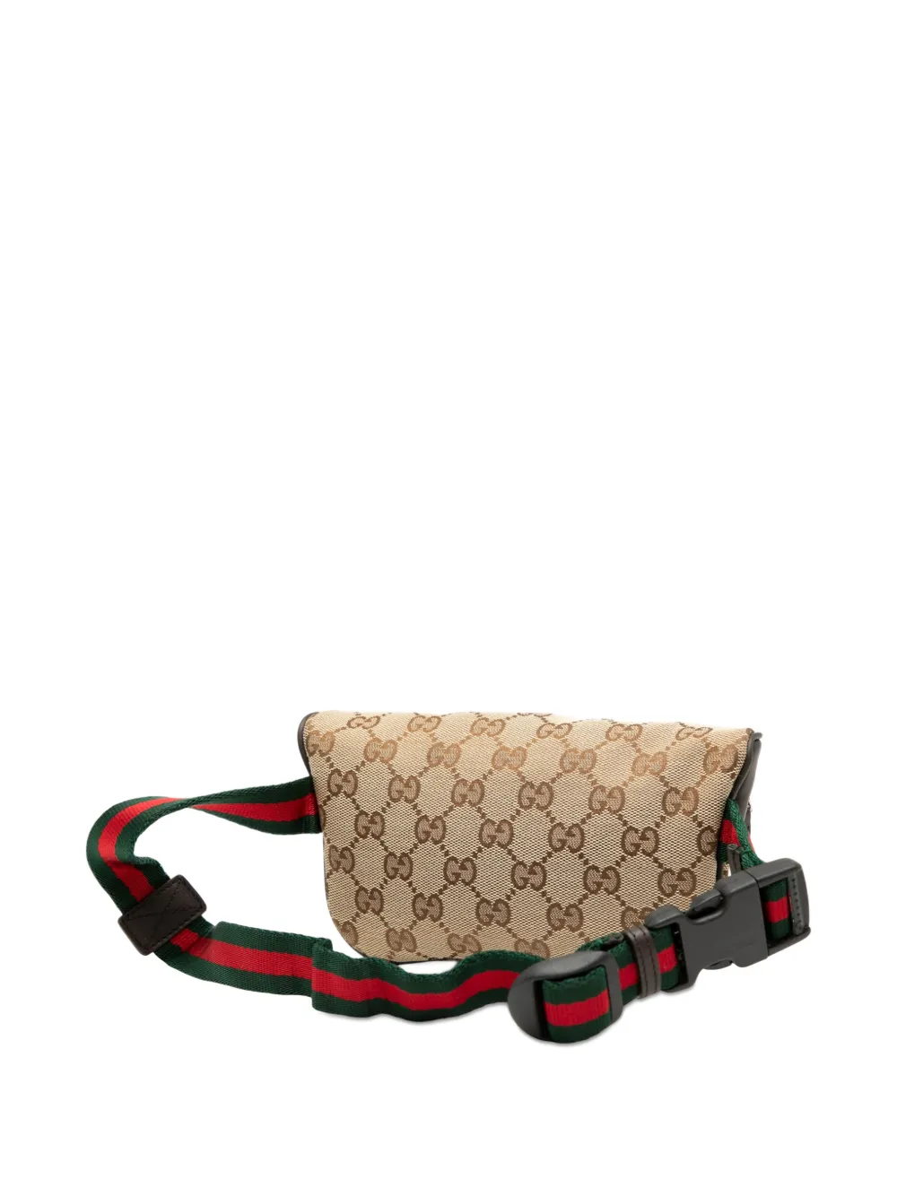 Pre-owned Gucci 2016-2025 Gg Canvas Web Childrens Belt Bag In Brown