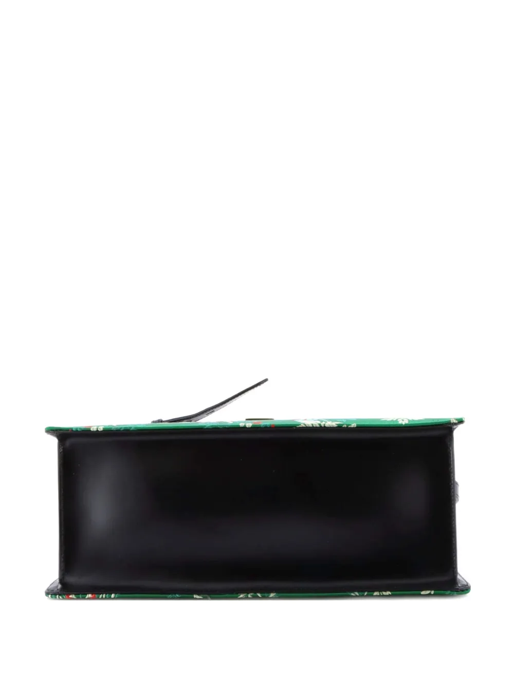 Pre-owned Gucci Sylvie Top Handle Bag Floral Jacquard Medium Satchel In Green