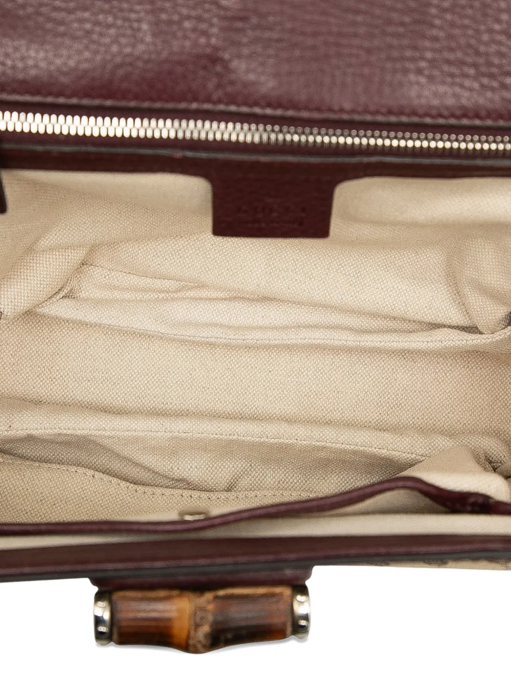 GUCCI Pre-owned 2000-2015 Medium Gg Canvas Bamboo Top Handle Bag Satchel In Brown