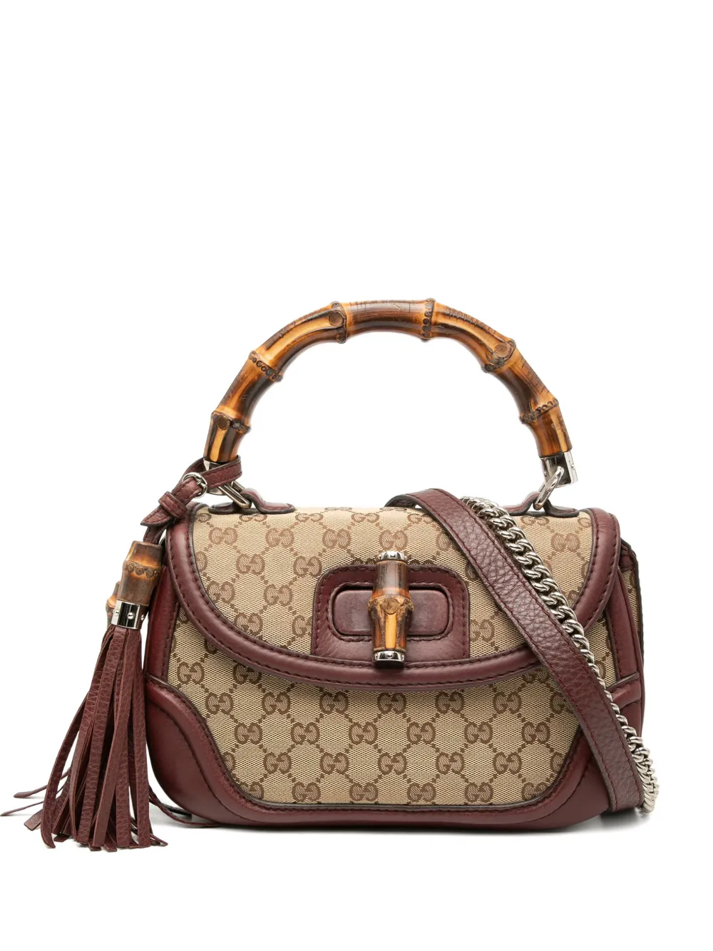 Gucci Pre-Owned 2000-2015 Medium GG Canvas Bamboo Top Handle Bag satchel - Marrone