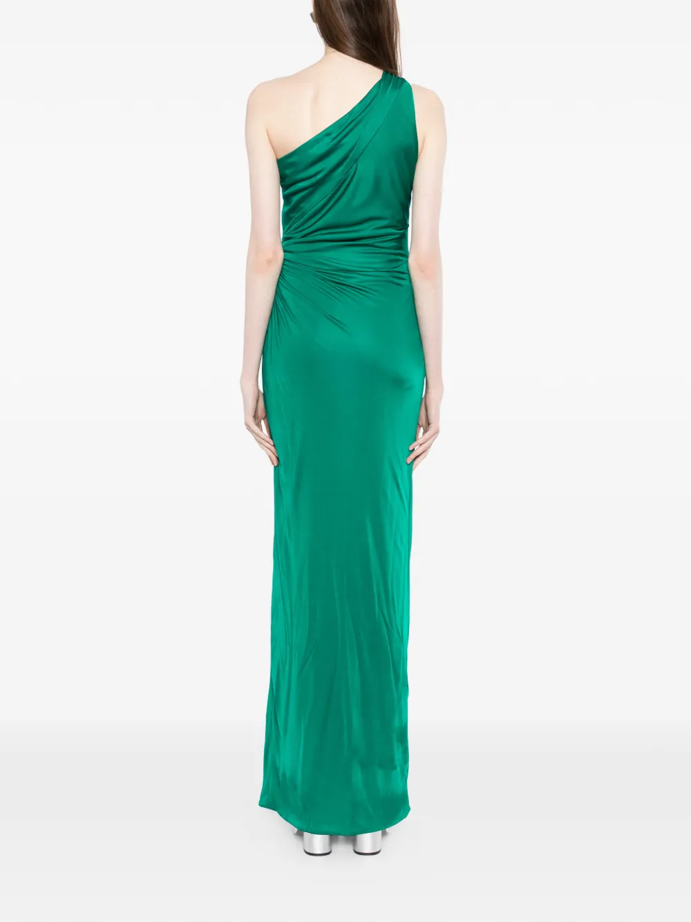 Versace Gedrapeerde avondjurk Groen