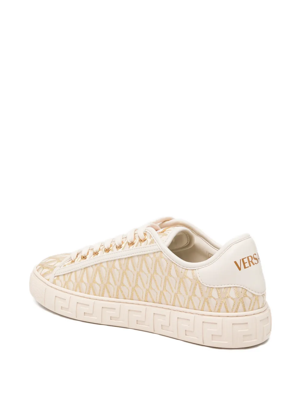 Versace Greca-jacquard canvas sneakers Beige