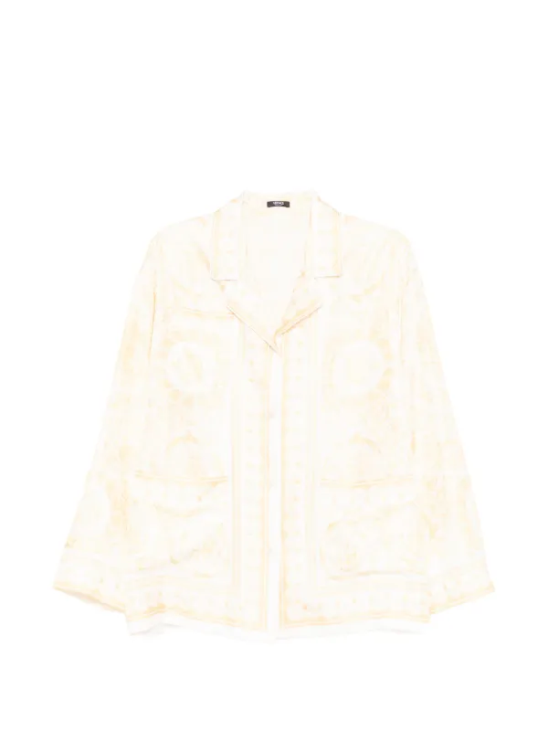 Versace Patterned Blouses in Neutrals