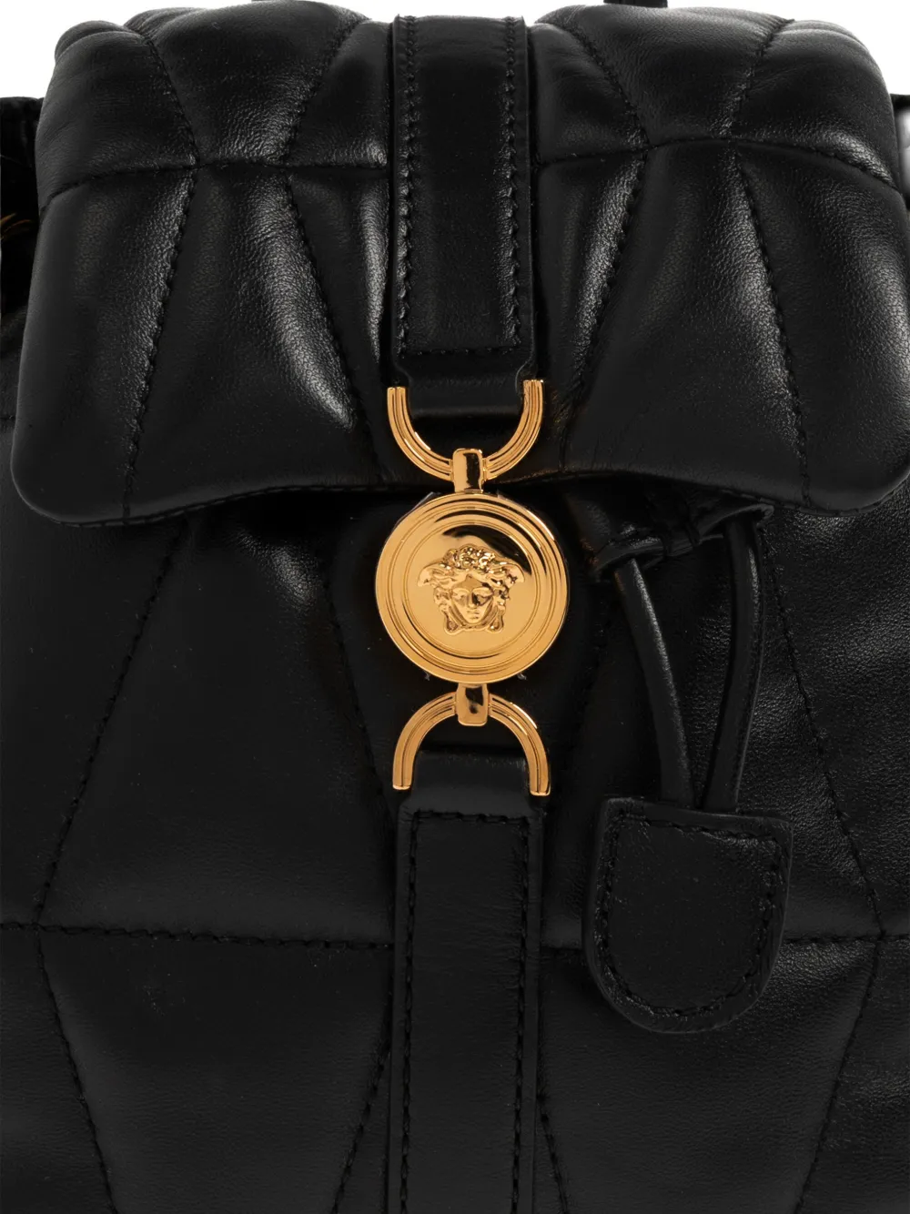 Versace Kleio gewatteerde rugzak met Medusa-patroon Zwart