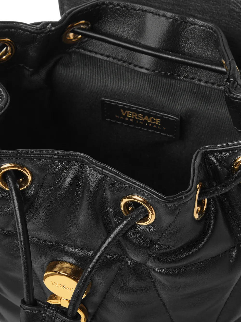  Versace Kleio Quilted Medusa-motif Backpack - Black 