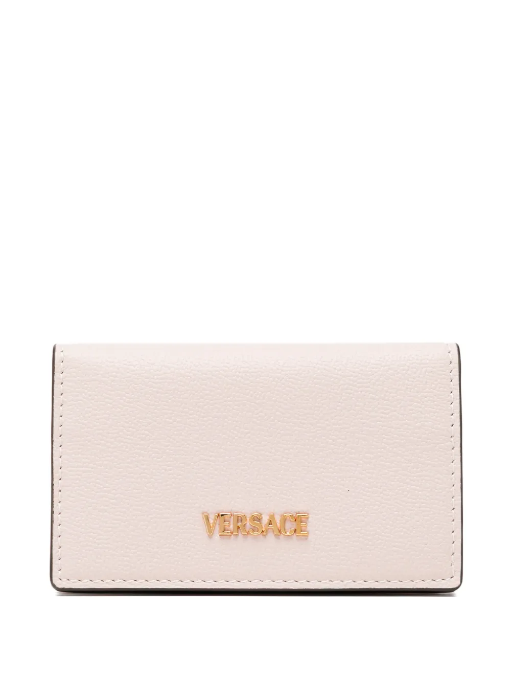 Versace logo-lettering leather wallet - Rosa