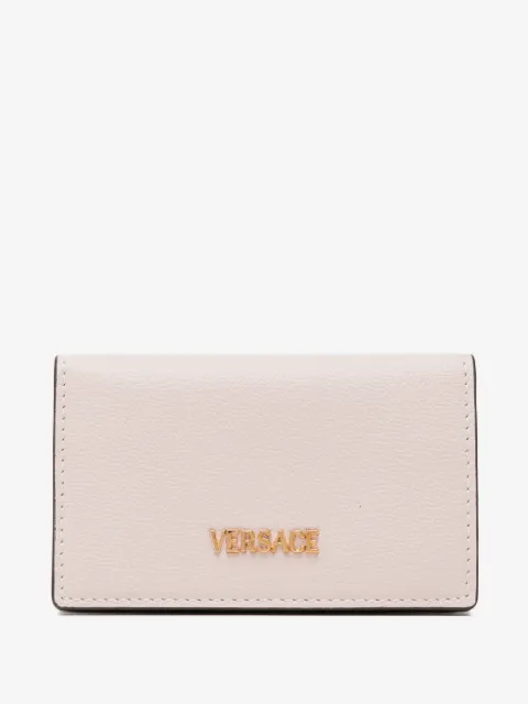 Versace logo-lettering leather wallet
