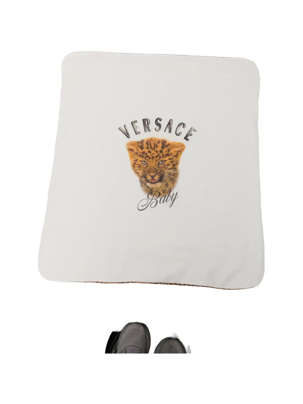 Versace Kids leopard-print blanket - Bianco
