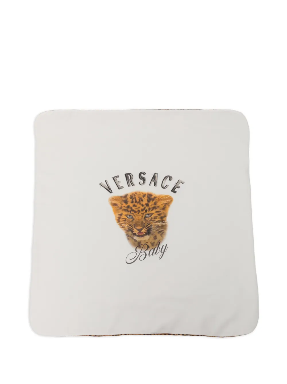Versace Kids leopard-print blanket - Bianco