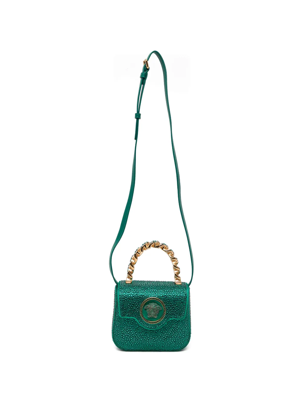 Versace chain medallion satchel - Verde
