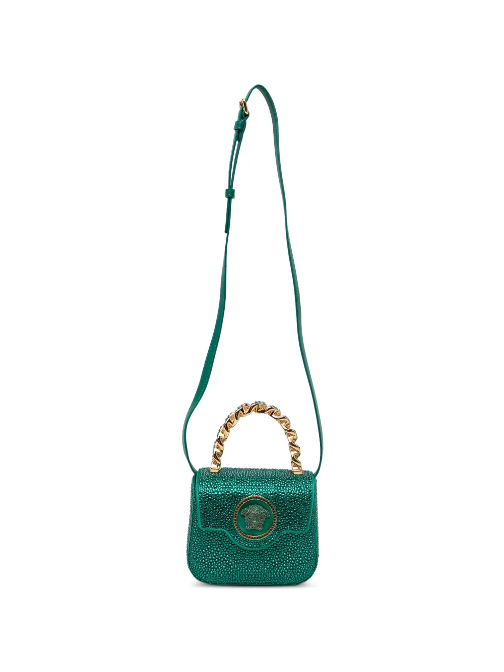 Versace chain medallion satchel - Verde