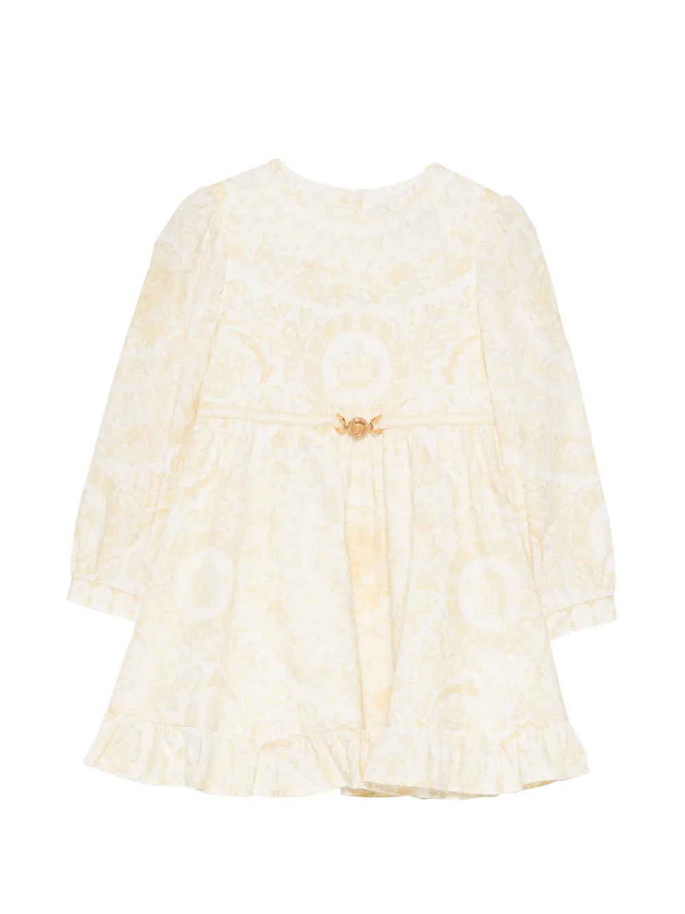 Versace Kids graphic-print ruffle dress - White