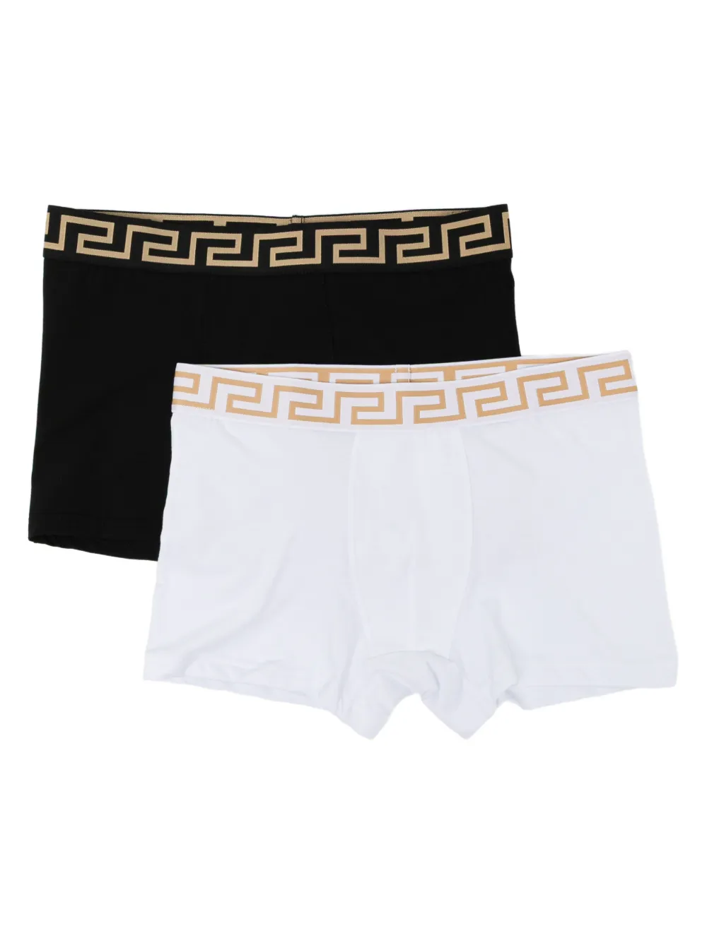 Versace Kids geometric-print jacquard trunks (set of two) - Bianco