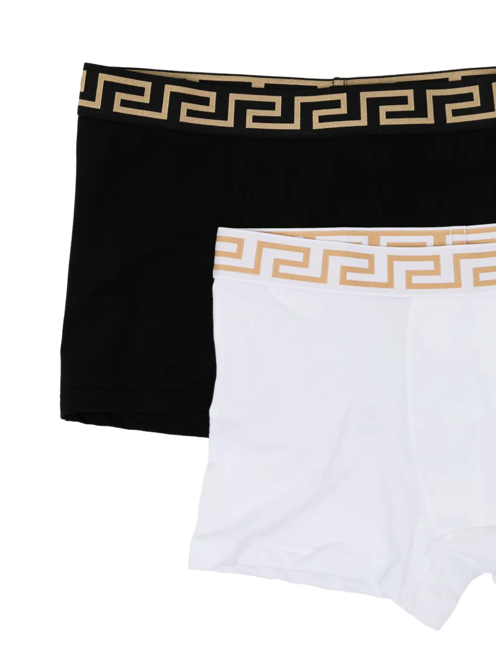 Versace Kids Twee boxershorts met geometrische print Wit