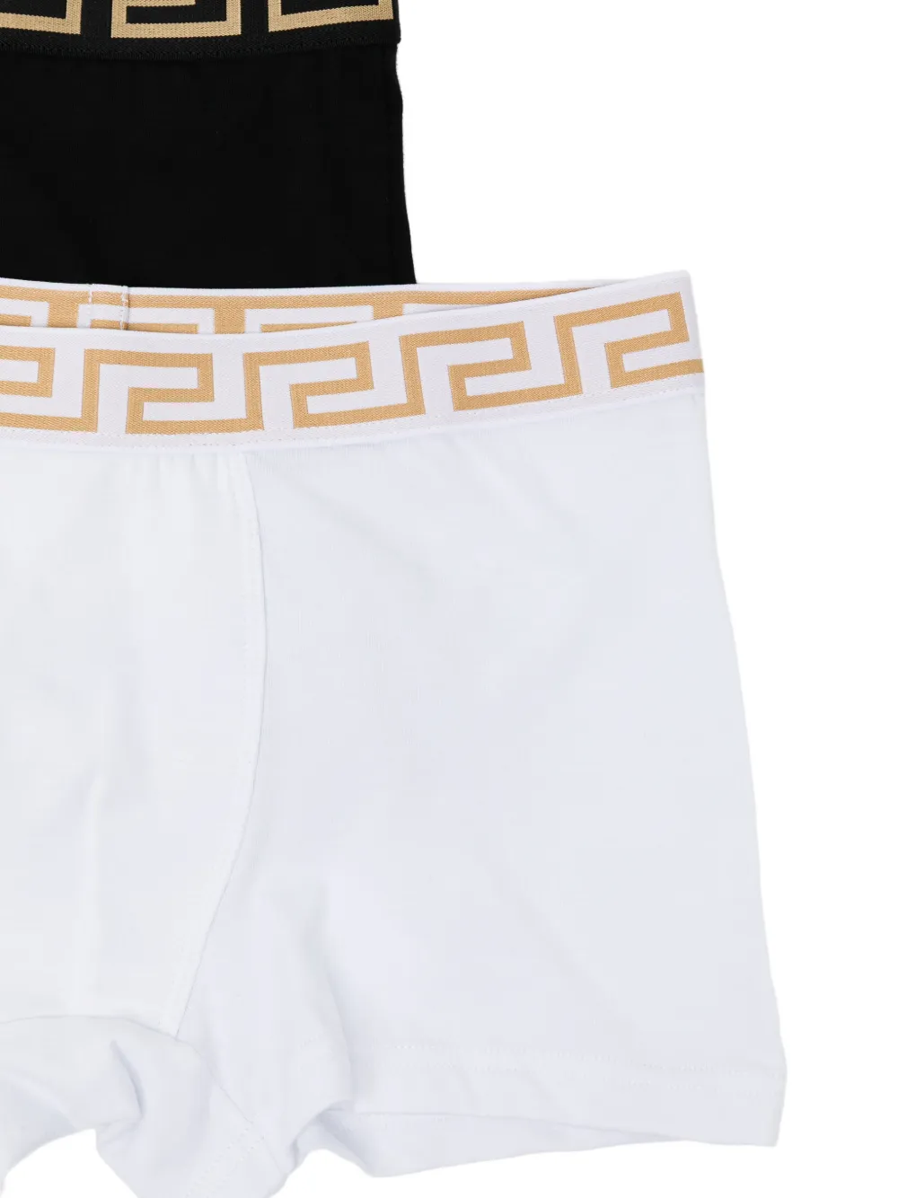 Versace Kids Twee boxershorts met geometrische print Wit