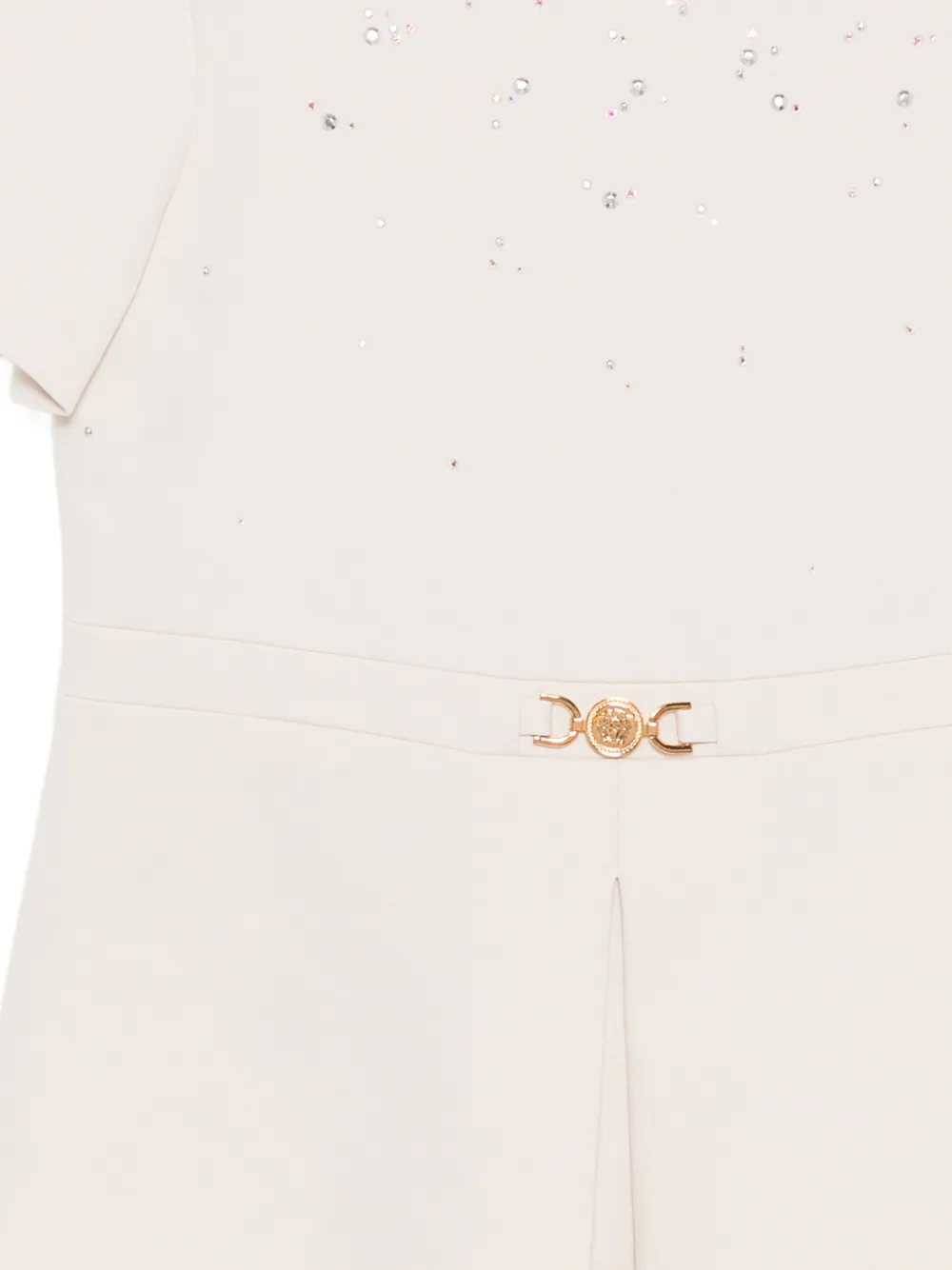 Versace Kids Jurk verfraaid met kristallen Beige