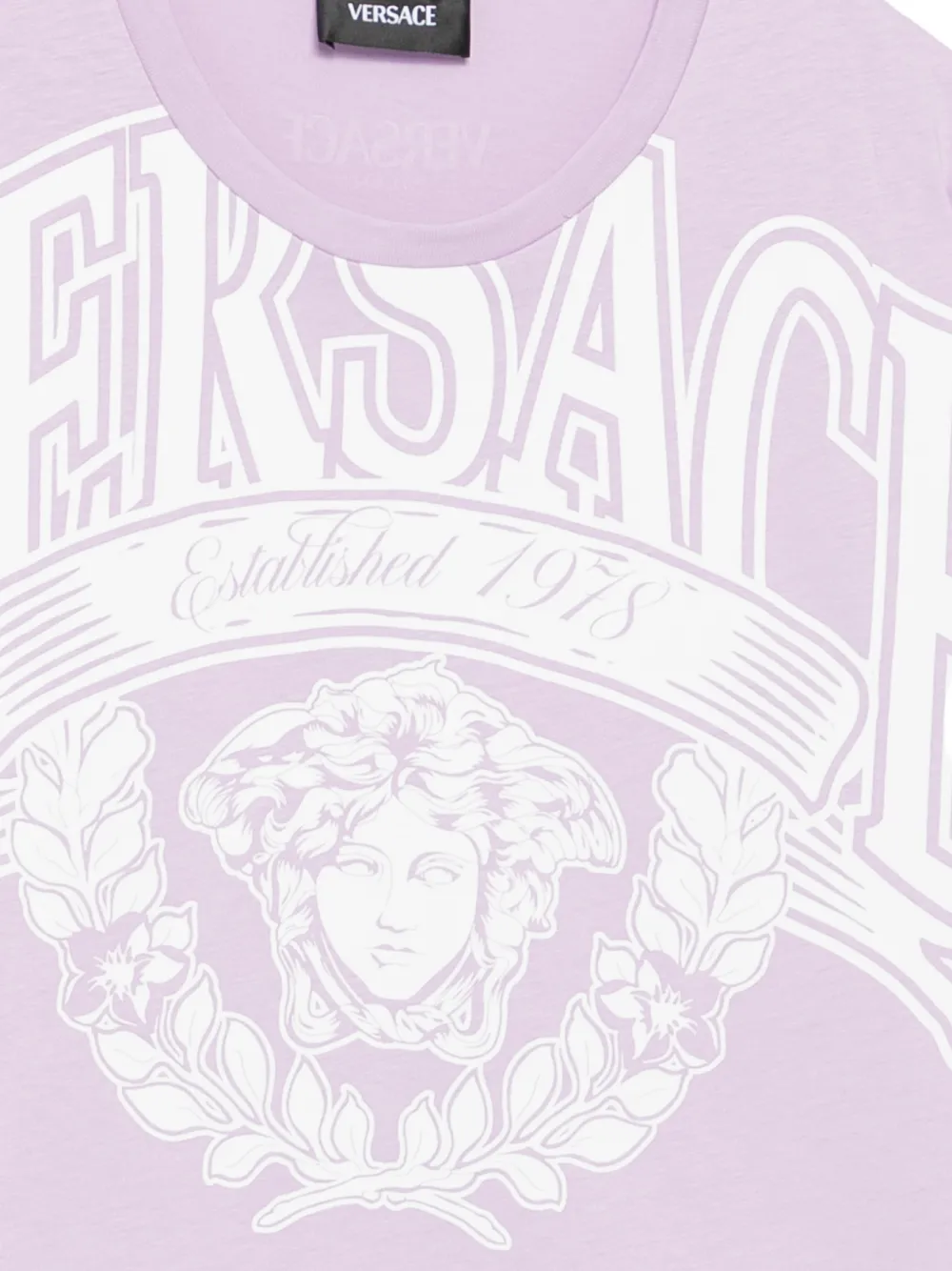 Versace Kids Katoenen T-shirt met print Paars