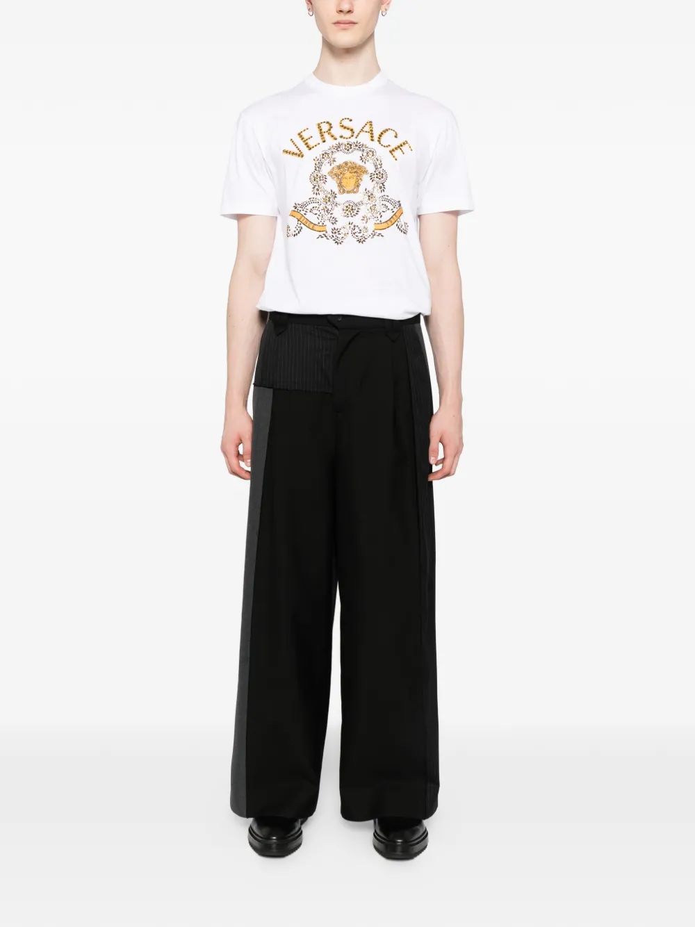 Versace T-shirt met borduurwerk - Wit