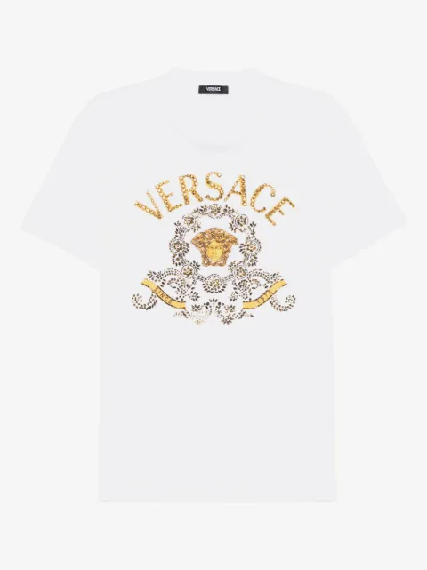 Versace embroidered cotton-jersey slim T-shirt