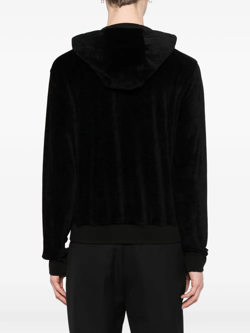 Versace Chenille hoodie met borduurwerk en rits Zwart