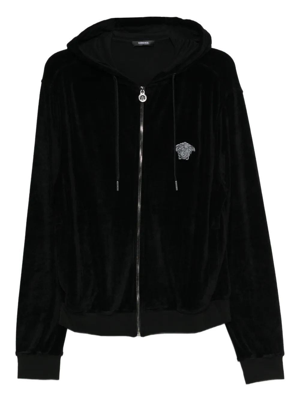 Versace embroidered chenille zip-up hoodie - Nero
