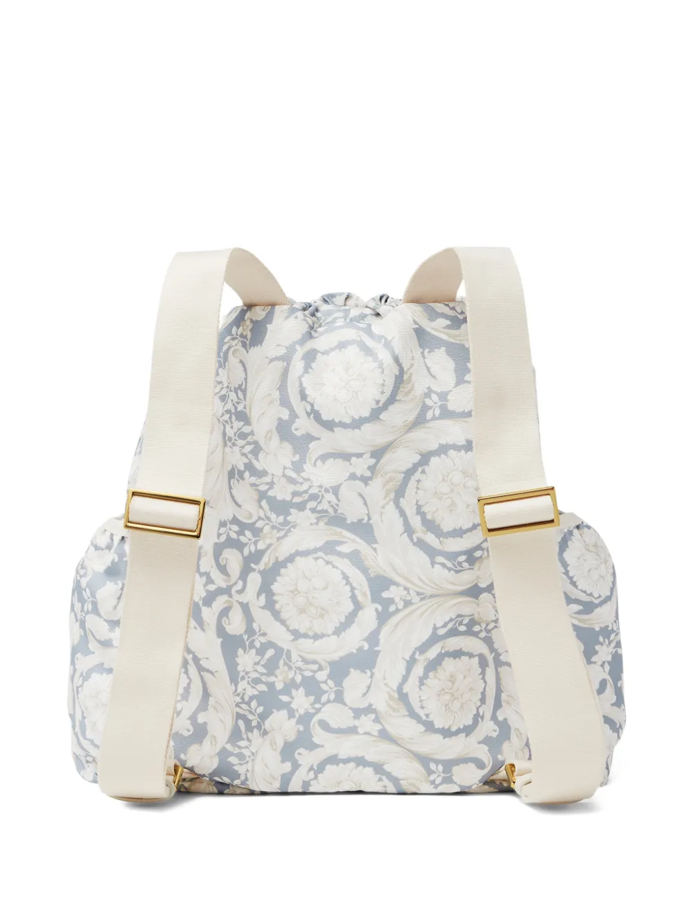 Versace Kids Rugzak met trekkoord en bloemenpatroon Blauw