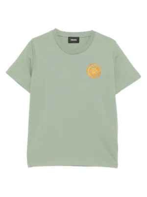 Moncler Enfant Camiseta Mangas Curtas Com Patch De Logo | Cinza