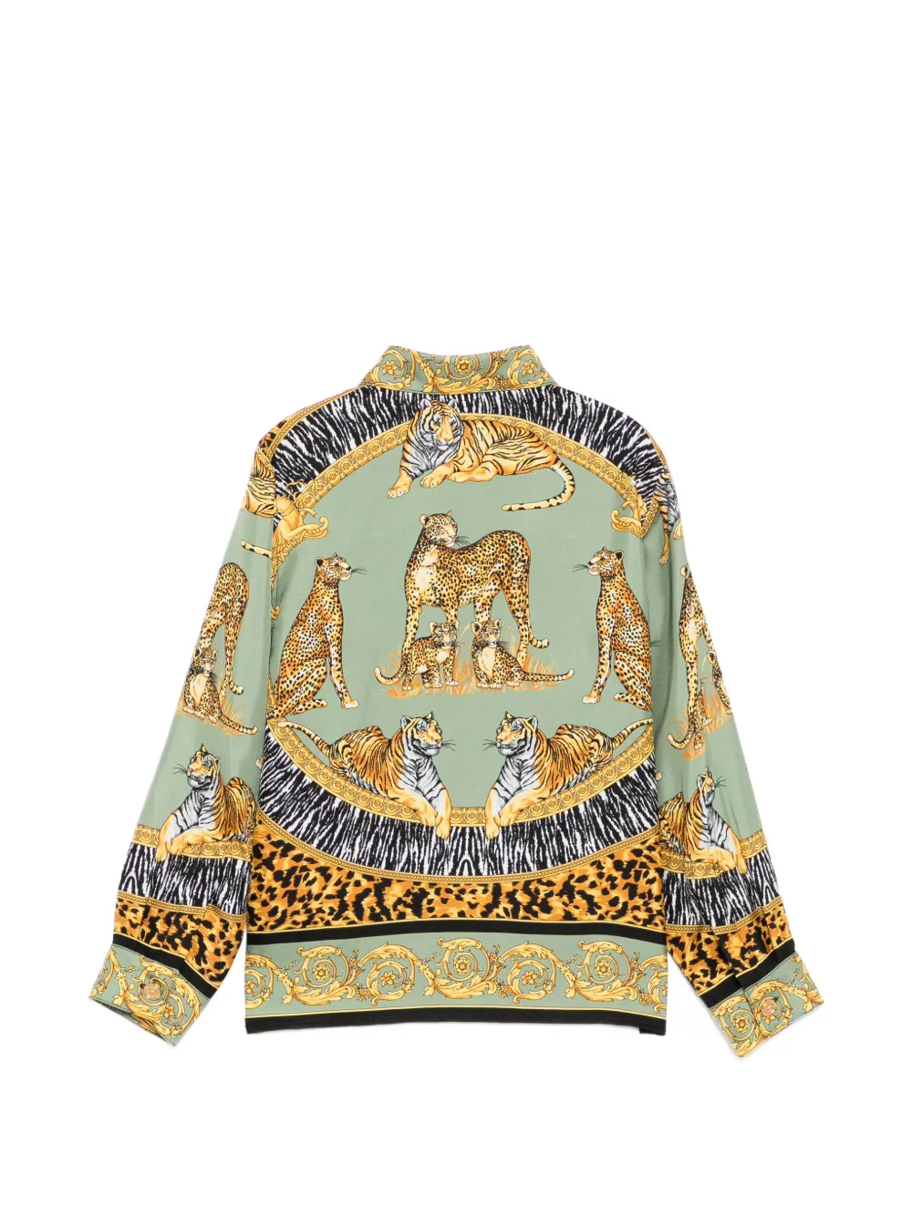  Versace Kids Animal-print Shirt - Green 