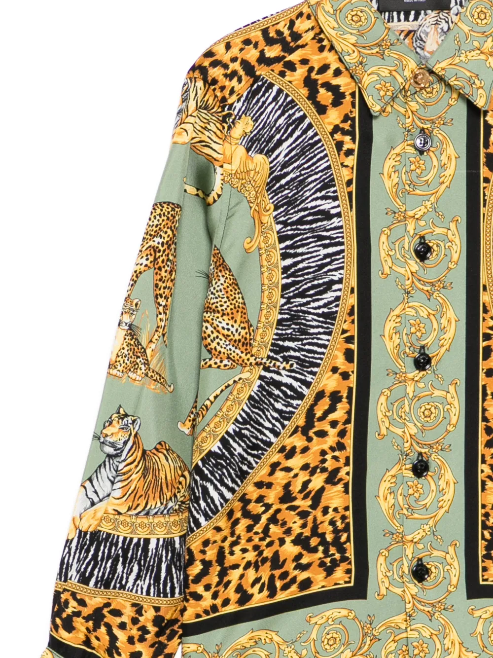  Versace Kids Animal-print Shirt - Green 