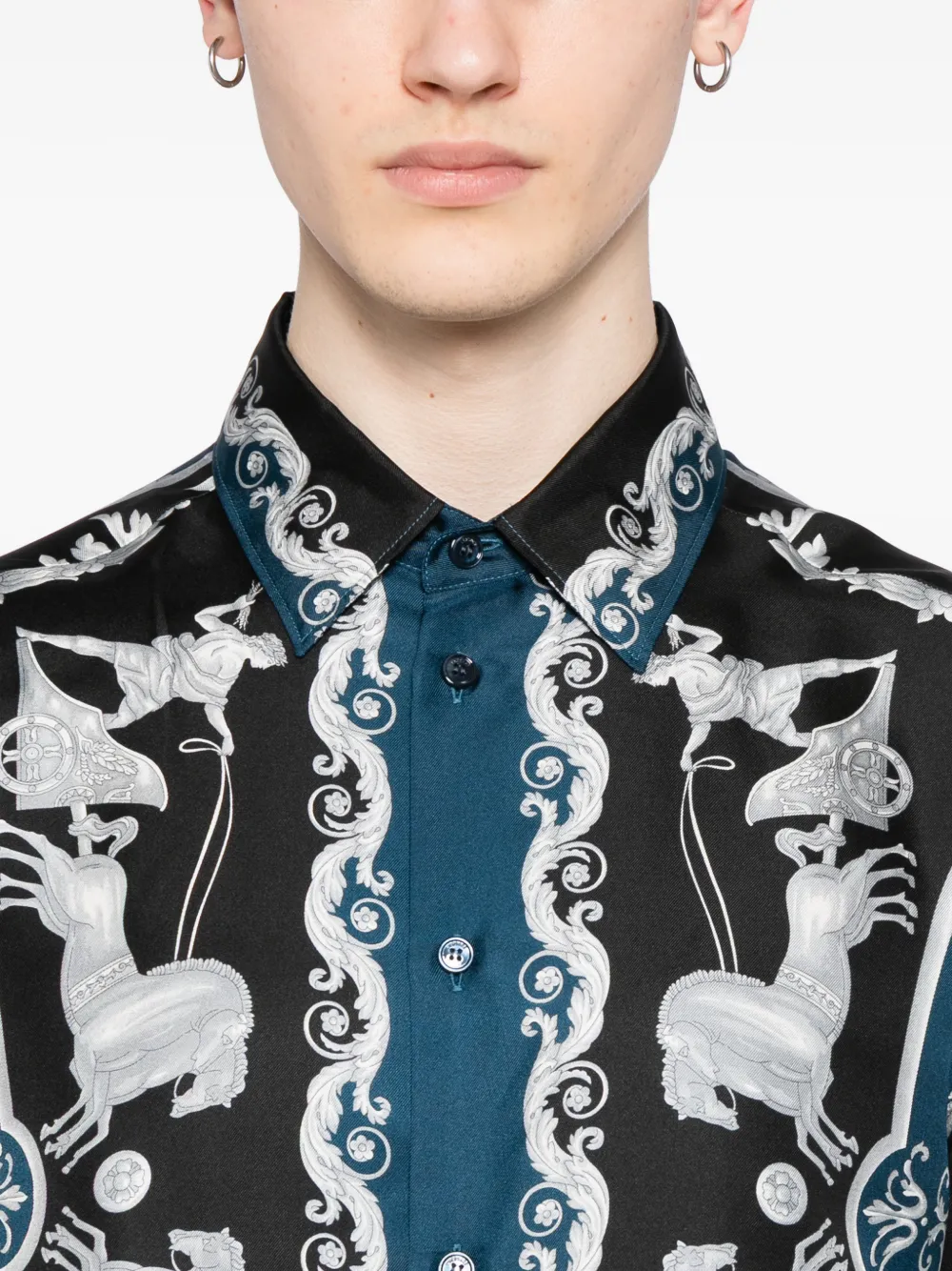 Versace Hall Of Hero overhemd met print Zwart