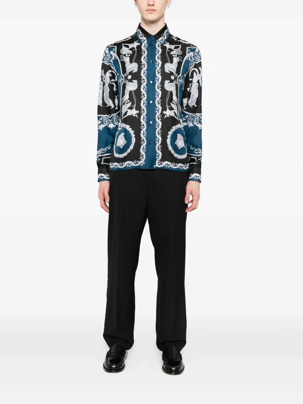 Versace Hall Of Hero overhemd met print - Zwart