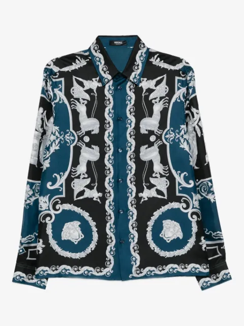 Versace printed silk twill regular shirt