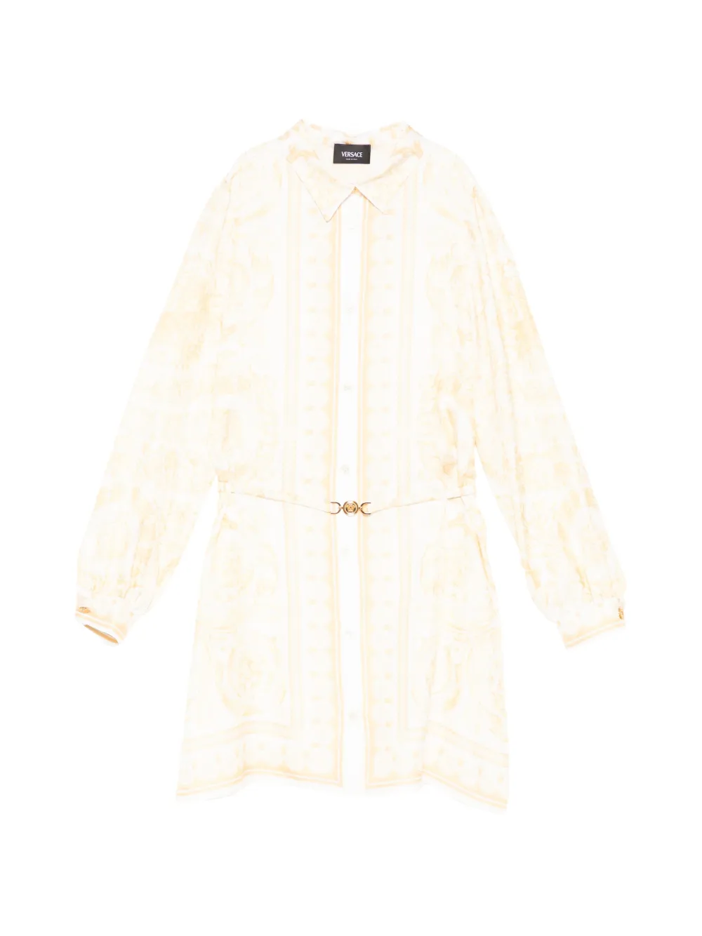 Versace Kids printed silk shirt dress - Bianco