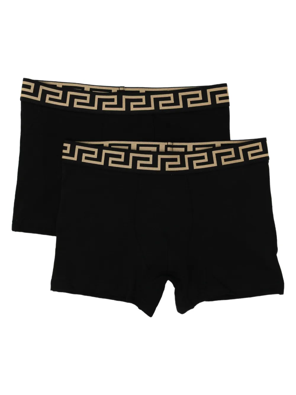 Versace Kids geometric-print jacquard trunks (set of two) - Nero