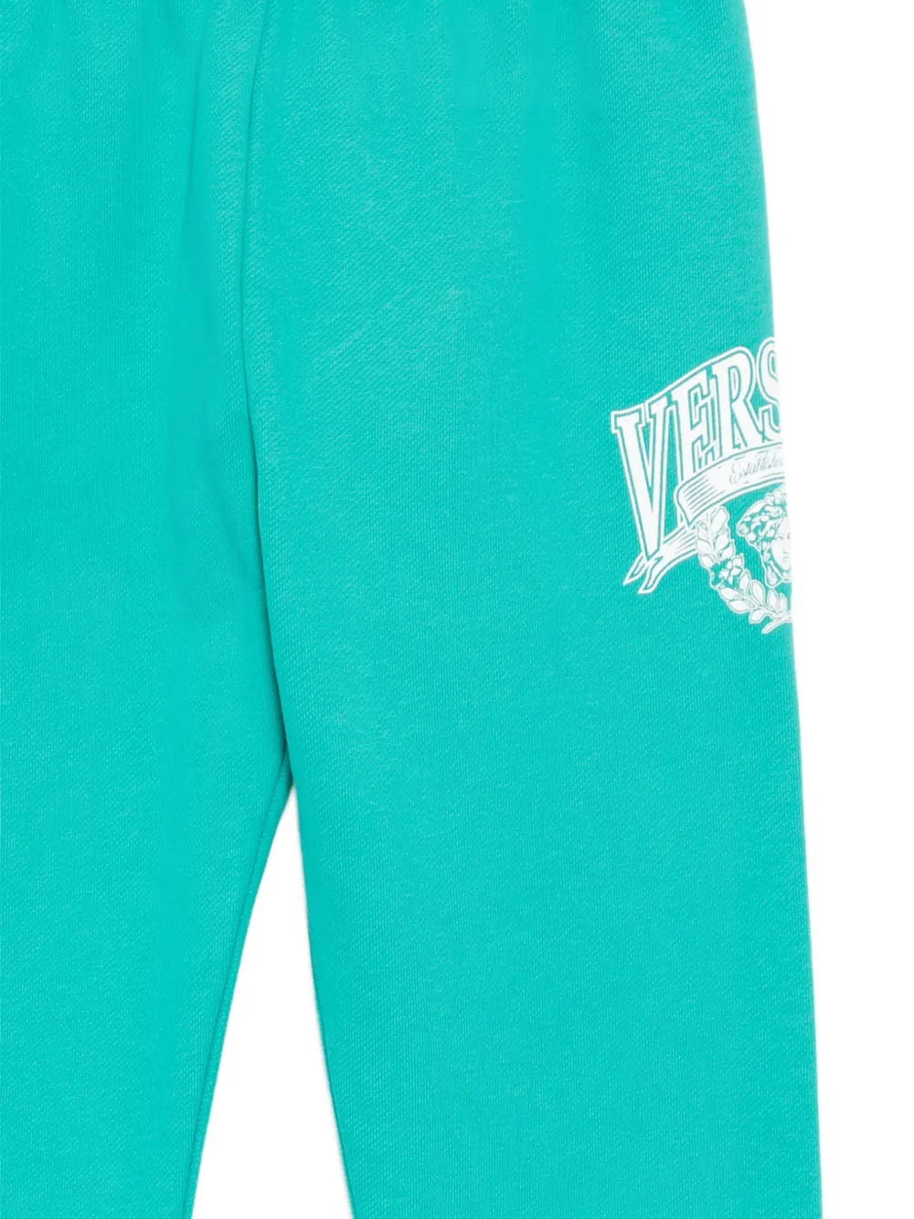 Versace Kids Katoenen trainingsbroek met print Groen
