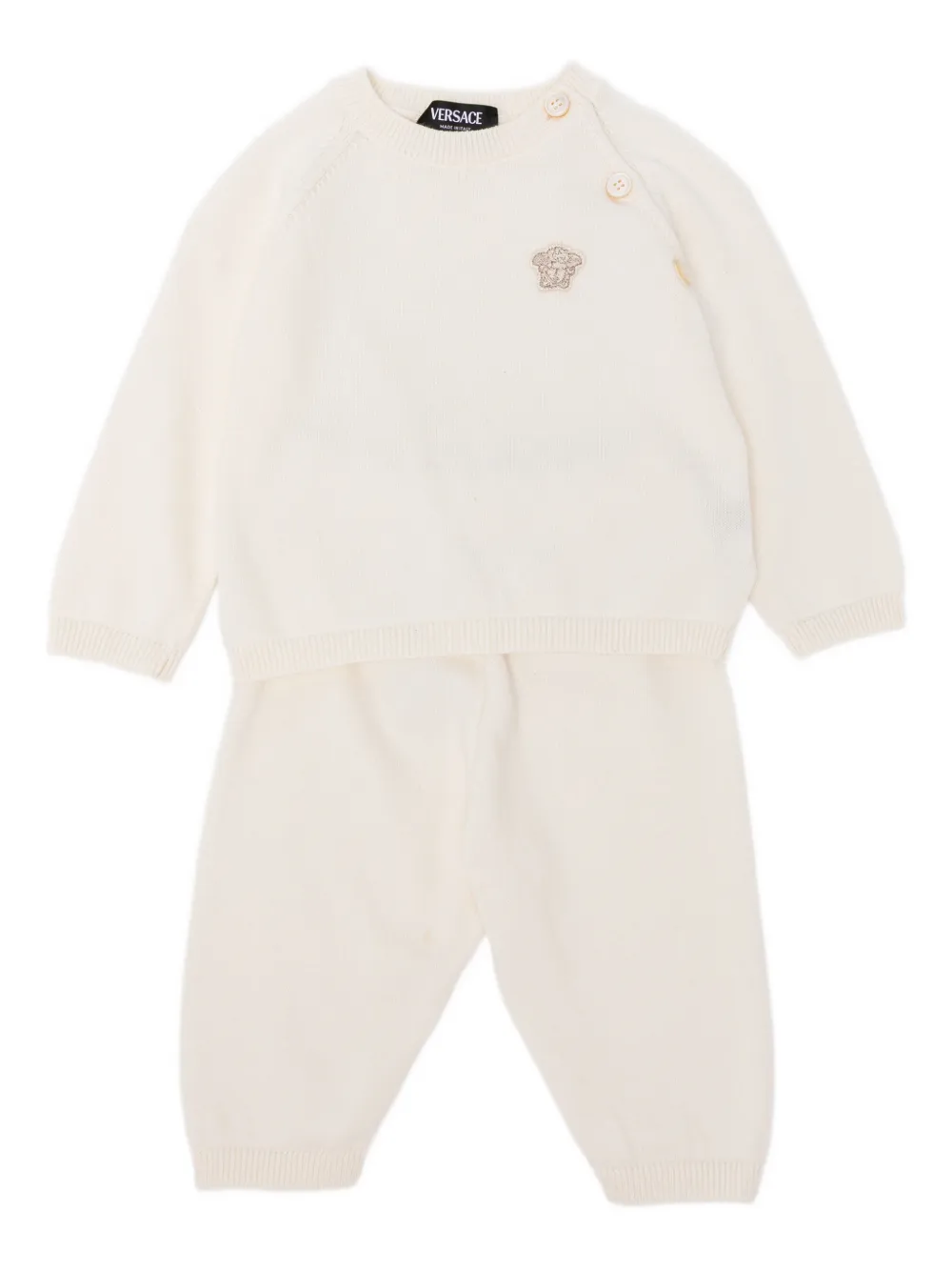 Versace Kids Set con logo ricamato - Toni neutri