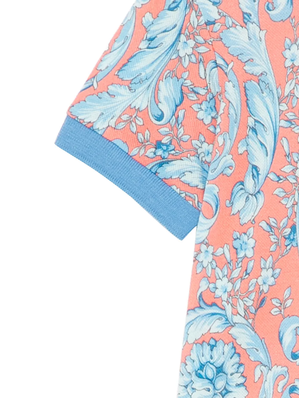  Versace Kids Polo Con Estampado Floral - Azul 