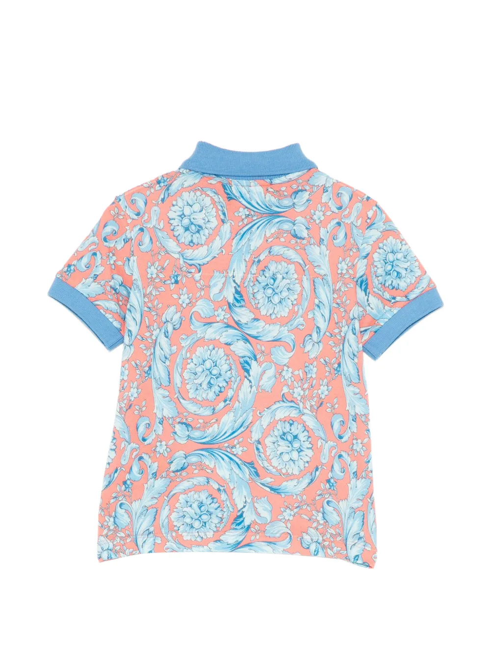  Versace Kids Polo Con Estampado Floral - Azul 