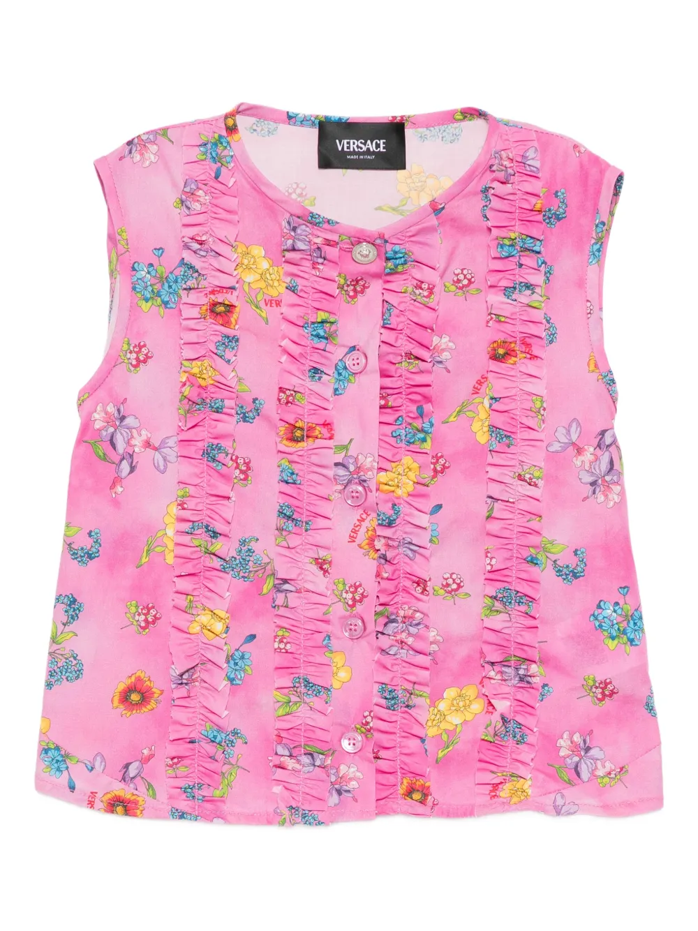 Versace Kids floral-print dress - Rosa