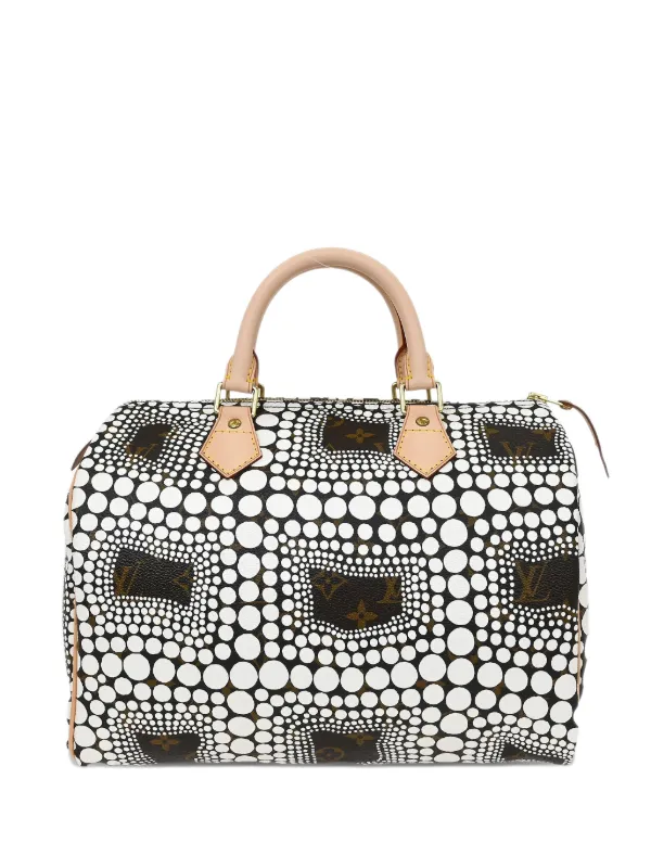 Louis Vuitton Pre-owned X Yayoi Kusama 2012 Speedy 30 Tote Bag in White