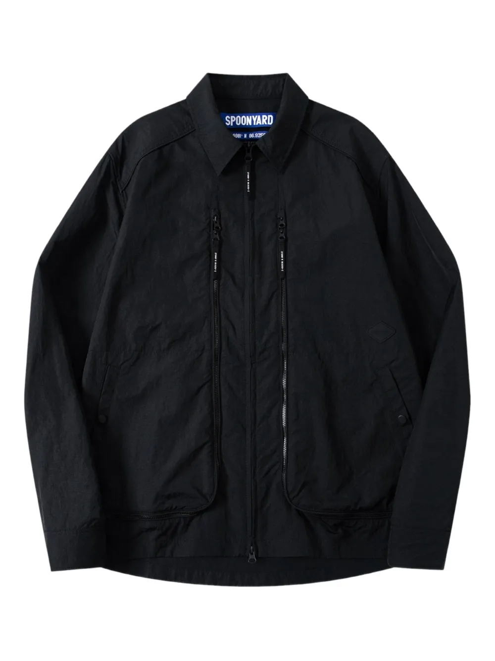 Spoonyard zipper-pockets shirt jacket - Nero