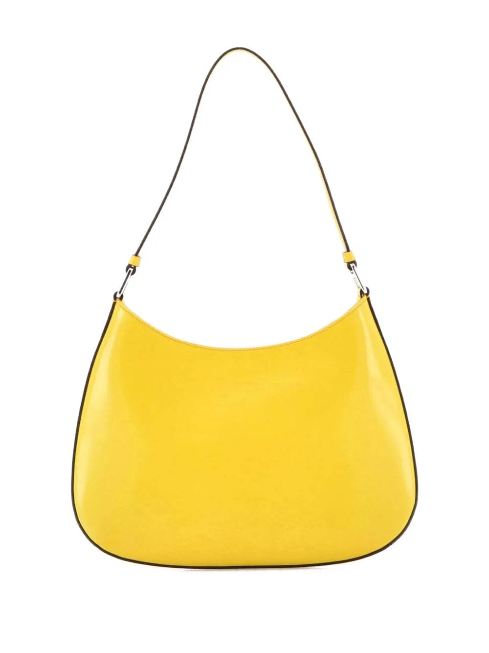 Pre-owned Prada Cleo Shoulder Bag Spazzolato Leather Medium Hobo Bag In Yellow