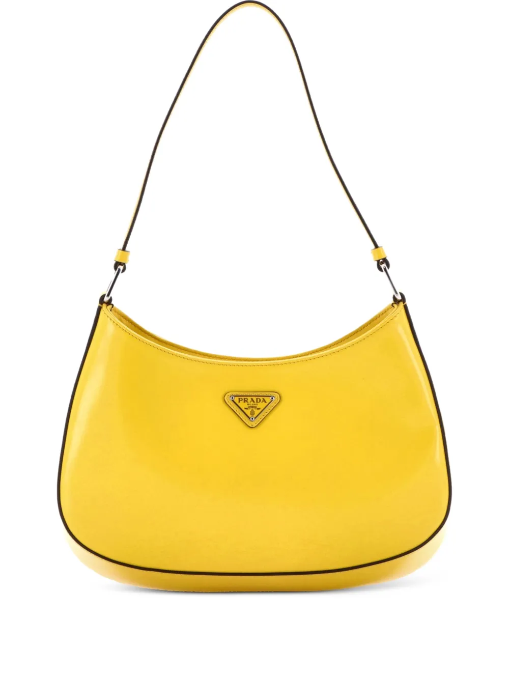 Prada Pre-Owned Cleo Shoulder Bag Spazzolato Leather Medium hobo bag - Giallo