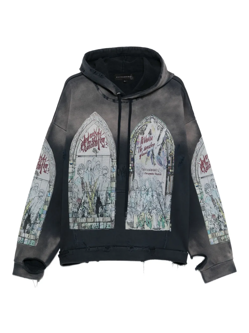 Who Decides War kangaroo-pocket hoodie - Grigio