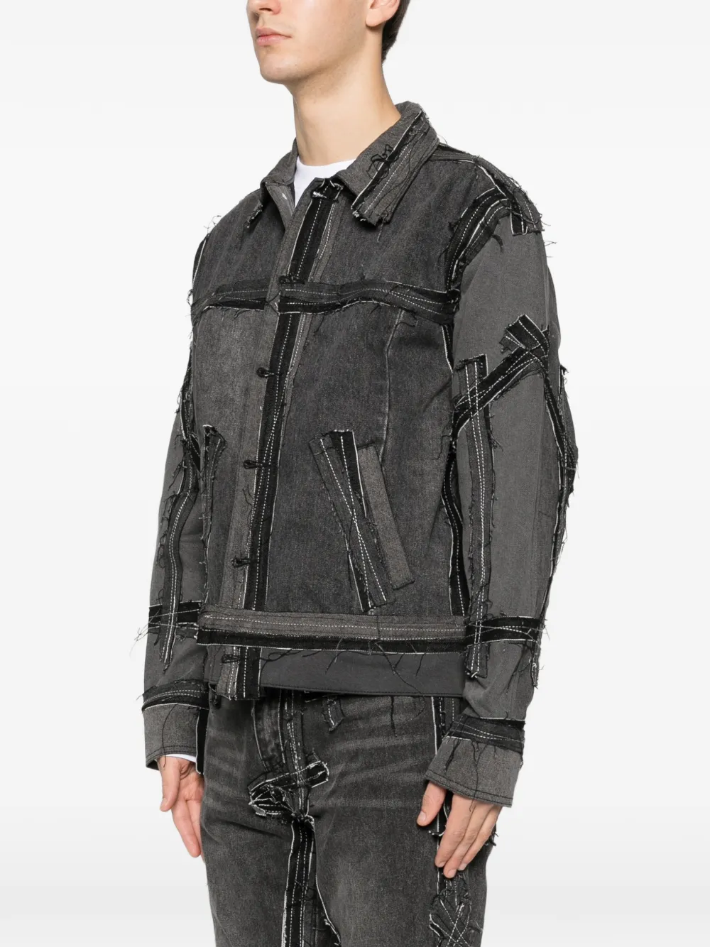  Who Decides War Exposure Denim Jacket - Grey 