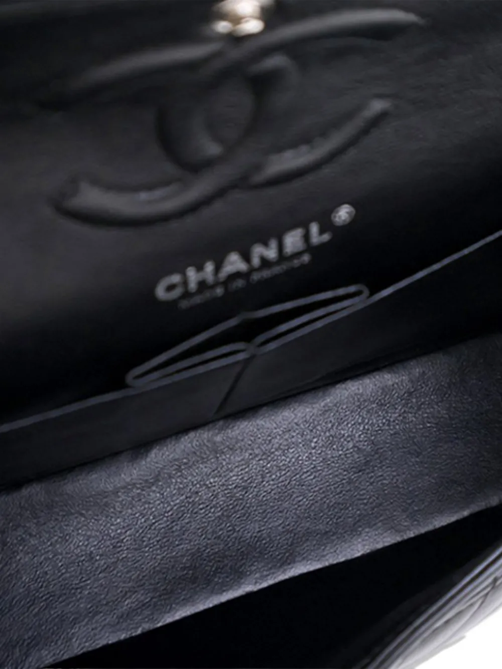 Pre-owned Chanel 2020 Small Classic Chevron Lambskin Double Flap Shoulder Bag In Black