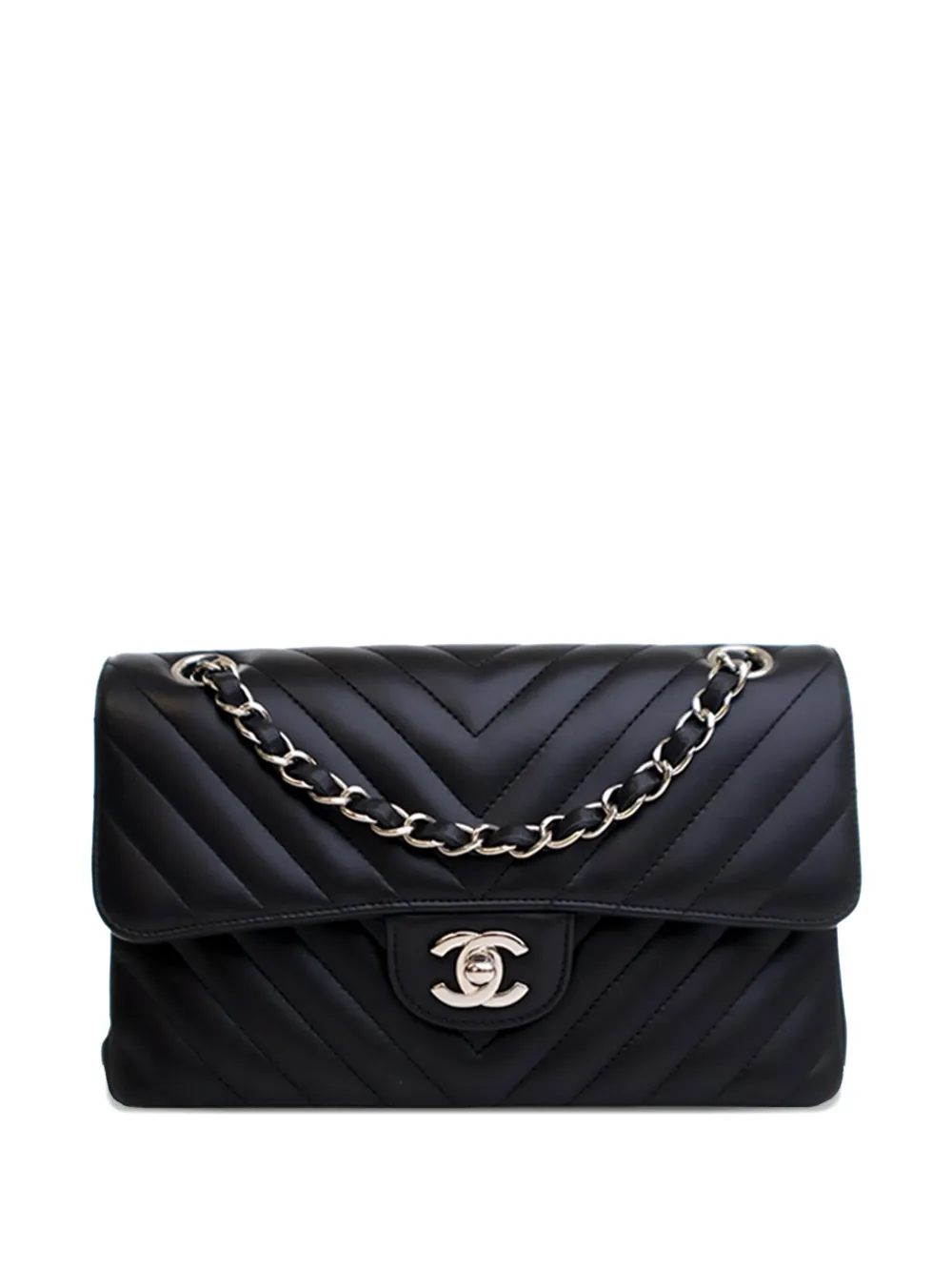CHANEL Pre-Owned 2020 Small Classic Chevron Lambskin Double Flap shoulder bag - Nero