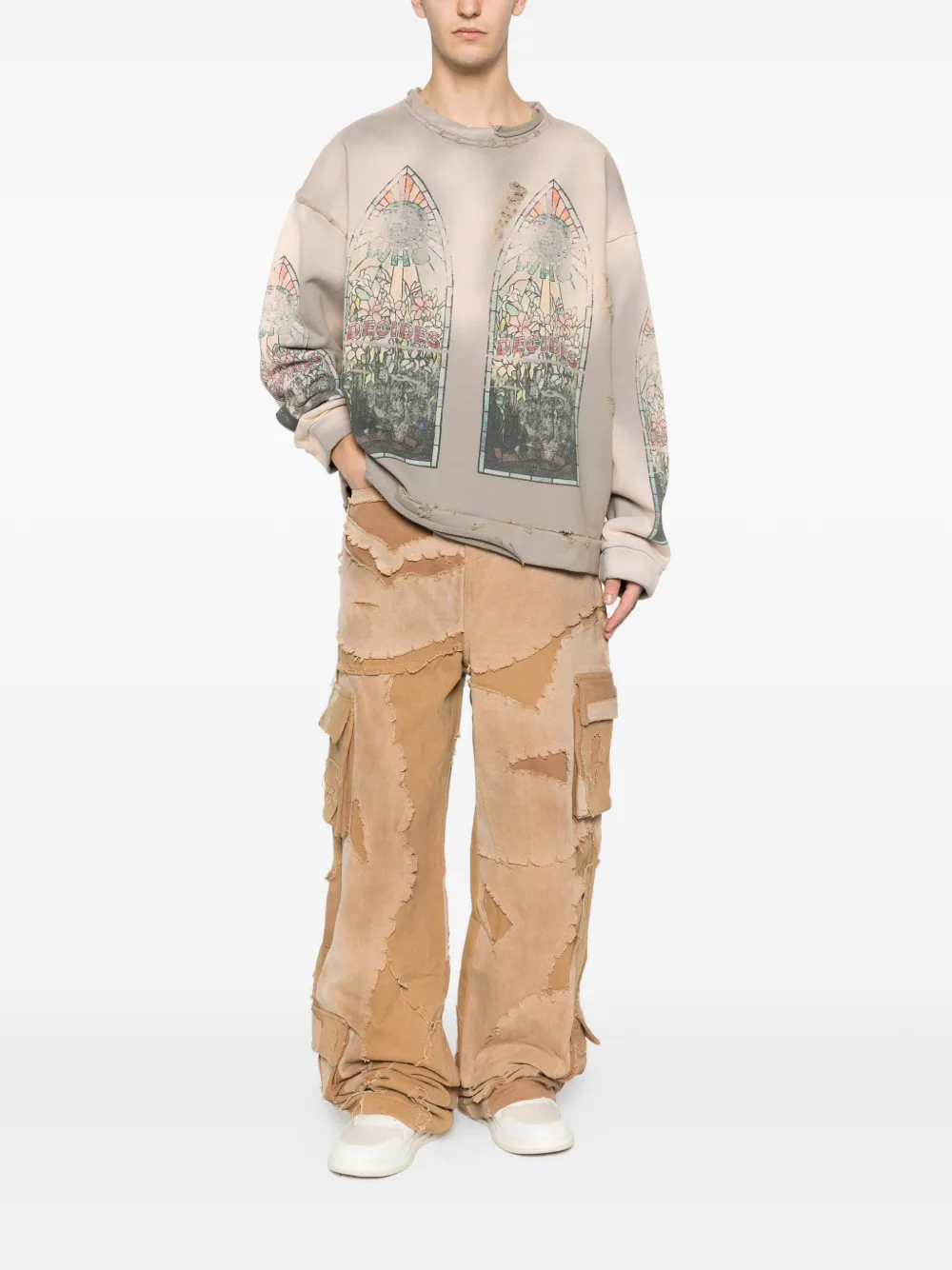 Who Decides War patchwork buttoned jeans | Relaxed-Fit Jeans | Image 2