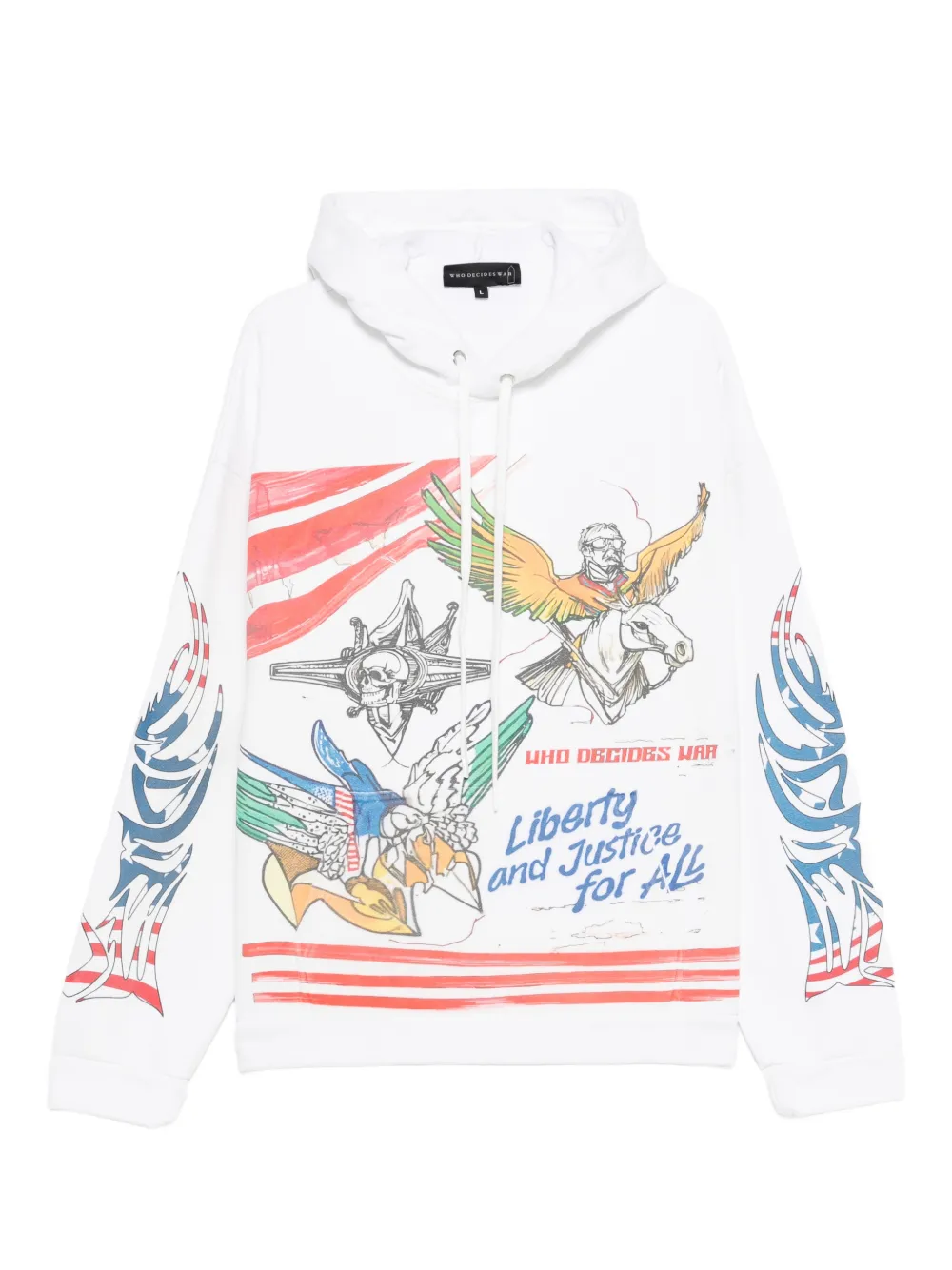Who Decides War Liberty graphic-print hoodie - White